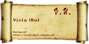 Viola Ubul névjegykártya